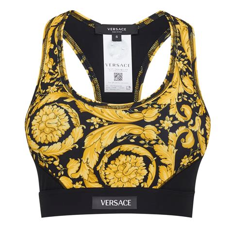 versace sports bra|Barocco sports bra in multicoloured .